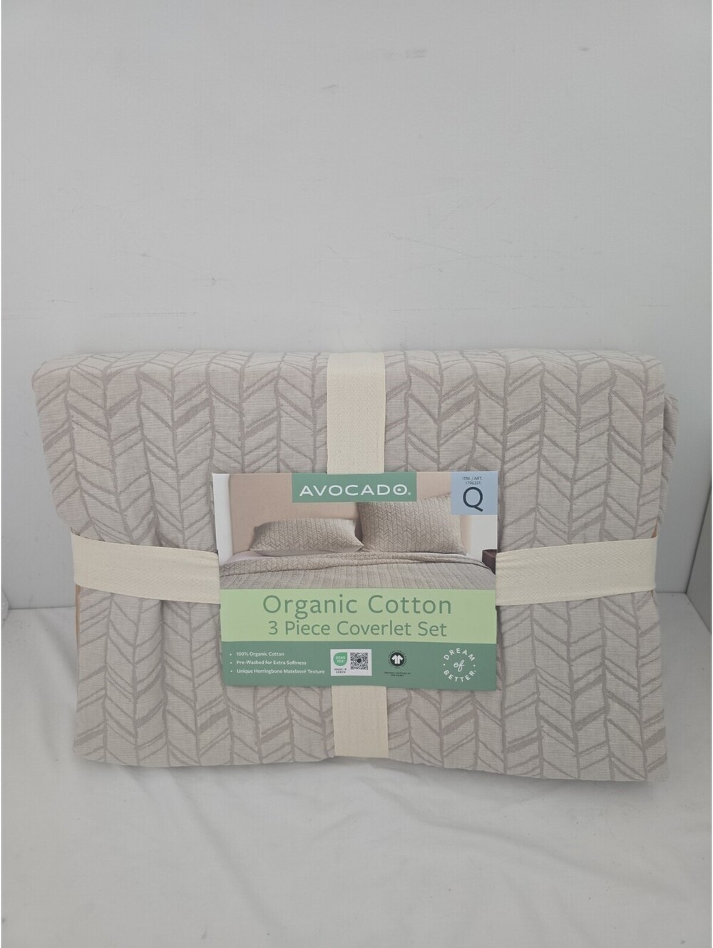 Avocado Organic Cotton 3 Piece Coverlet Set Queen